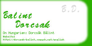 balint dorcsak business card